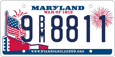 MD license plate 9BM8811