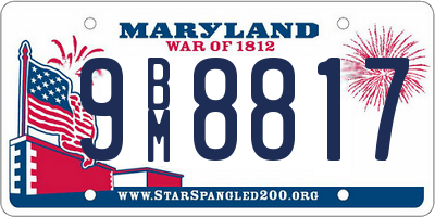 MD license plate 9BM8817