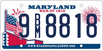 MD license plate 9BM8818