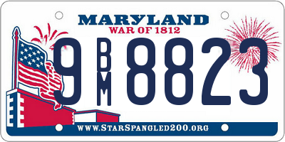 MD license plate 9BM8823