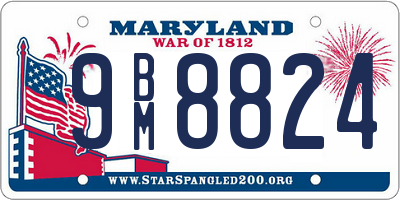 MD license plate 9BM8824