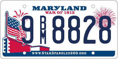 MD license plate 9BM8828