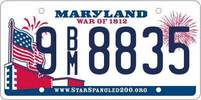 MD license plate 9BM8835