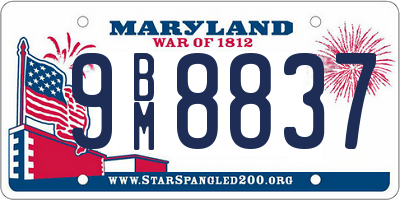 MD license plate 9BM8837