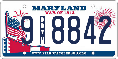 MD license plate 9BM8842