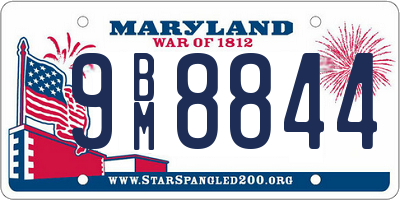 MD license plate 9BM8844