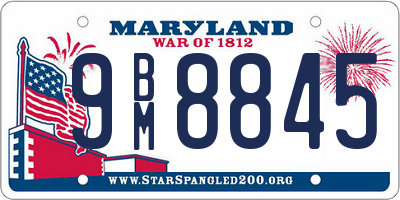 MD license plate 9BM8845