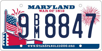 MD license plate 9BM8847