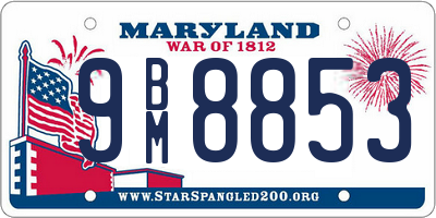 MD license plate 9BM8853