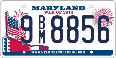 MD license plate 9BM8856