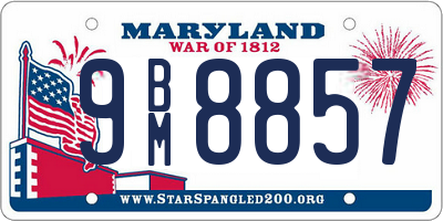 MD license plate 9BM8857