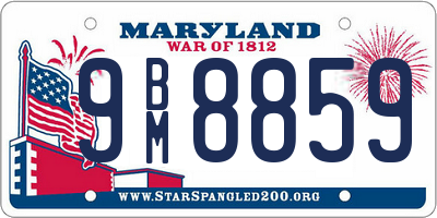 MD license plate 9BM8859