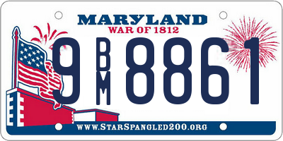 MD license plate 9BM8861