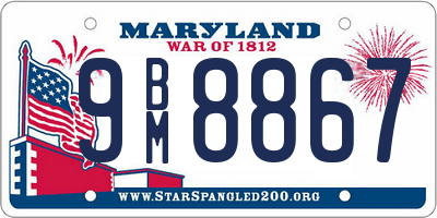 MD license plate 9BM8867