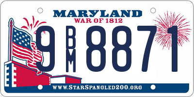 MD license plate 9BM8871