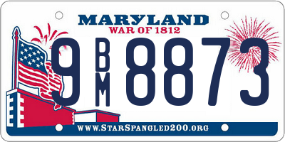 MD license plate 9BM8873