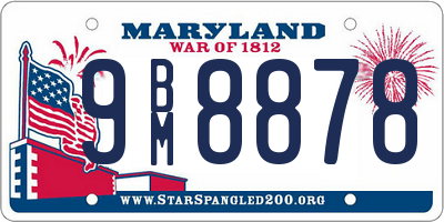 MD license plate 9BM8878