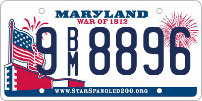 MD license plate 9BM8896