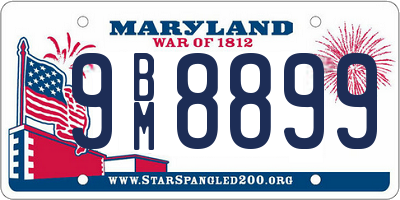 MD license plate 9BM8899