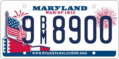 MD license plate 9BM8900