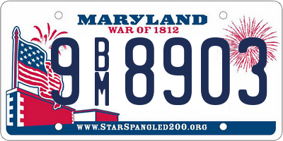 MD license plate 9BM8903