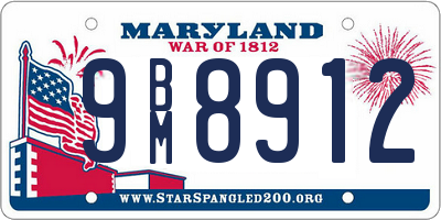 MD license plate 9BM8912