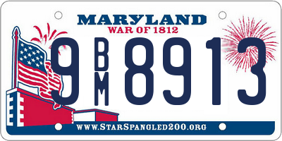 MD license plate 9BM8913