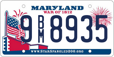 MD license plate 9BM8935