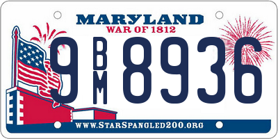 MD license plate 9BM8936