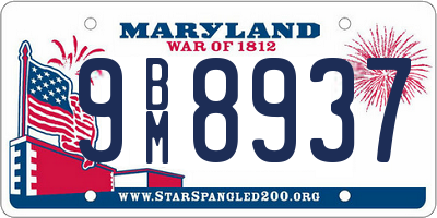 MD license plate 9BM8937