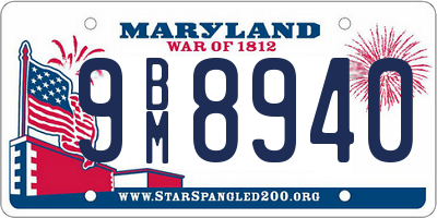 MD license plate 9BM8940