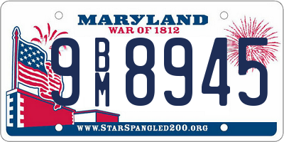 MD license plate 9BM8945