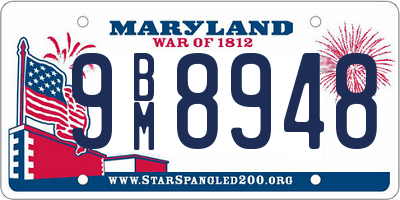 MD license plate 9BM8948