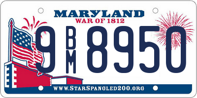 MD license plate 9BM8950