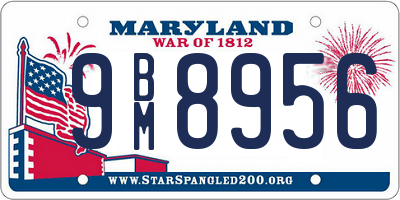 MD license plate 9BM8956