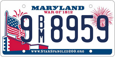 MD license plate 9BM8959