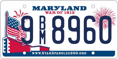 MD license plate 9BM8960