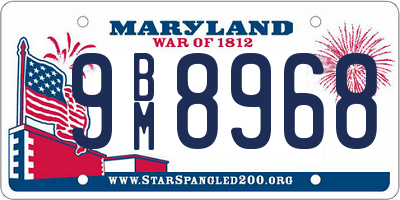 MD license plate 9BM8968