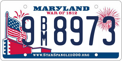 MD license plate 9BM8973