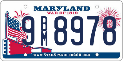 MD license plate 9BM8978