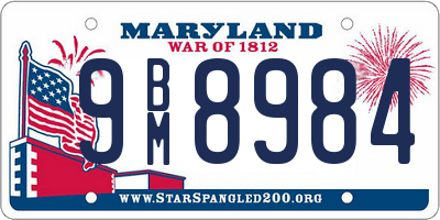 MD license plate 9BM8984