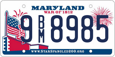 MD license plate 9BM8985