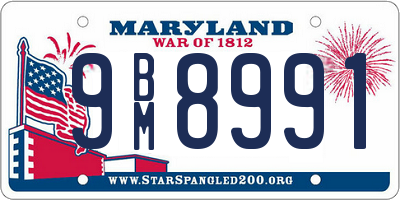 MD license plate 9BM8991