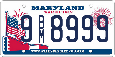 MD license plate 9BM8999