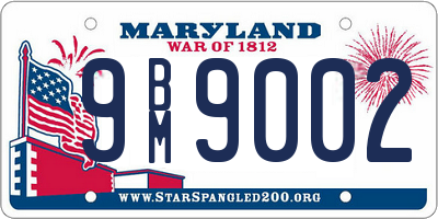 MD license plate 9BM9002