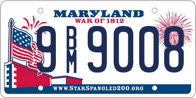 MD license plate 9BM9008