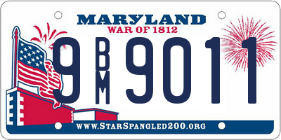 MD license plate 9BM9011