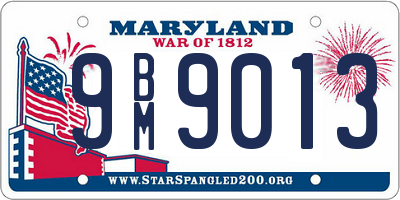 MD license plate 9BM9013