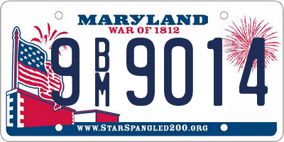 MD license plate 9BM9014