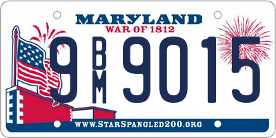 MD license plate 9BM9015